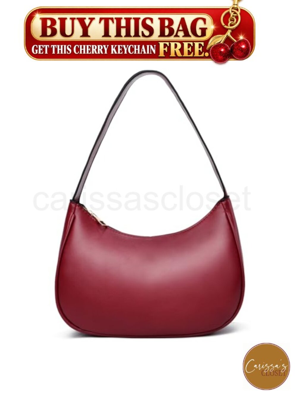 ✨ Crescent Shoulder Bag for Women Small Vegan Leather Underarm Purse